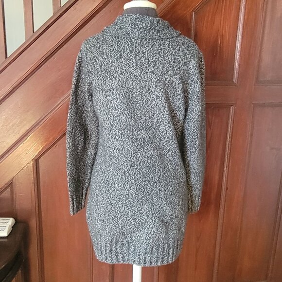 Lands End Womens Grey Wool Blend Cardigan Sweater Coat Size M - Picture 3 of 5